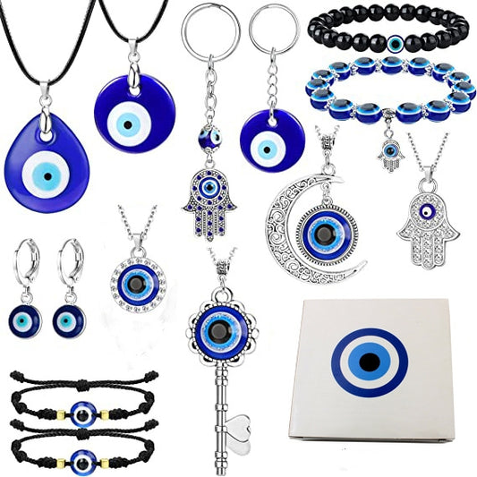 Devil's Eye Set with Necklace, Bracelets, Earrings